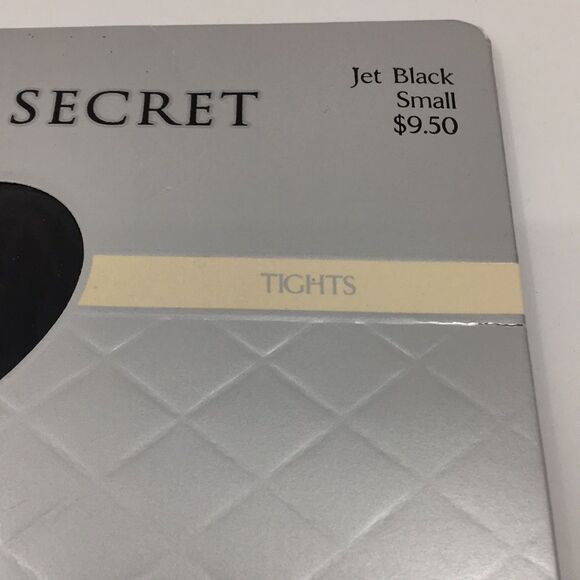 Vintage Victoria’s Secret Matte Opaque Pantyhose Tights Jet Black Sz Small - Picture 3 of 12